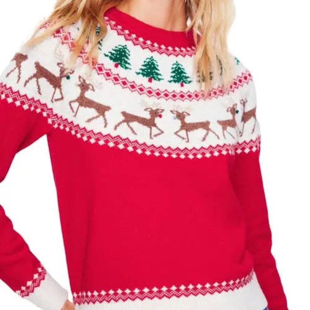 NWOT Boden Edie Holiday Fair Isle Crewneck Sweater